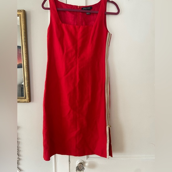 Etcetera Dresses & Skirts - VTG red square neck mini dress with side zipper size 4 EUC